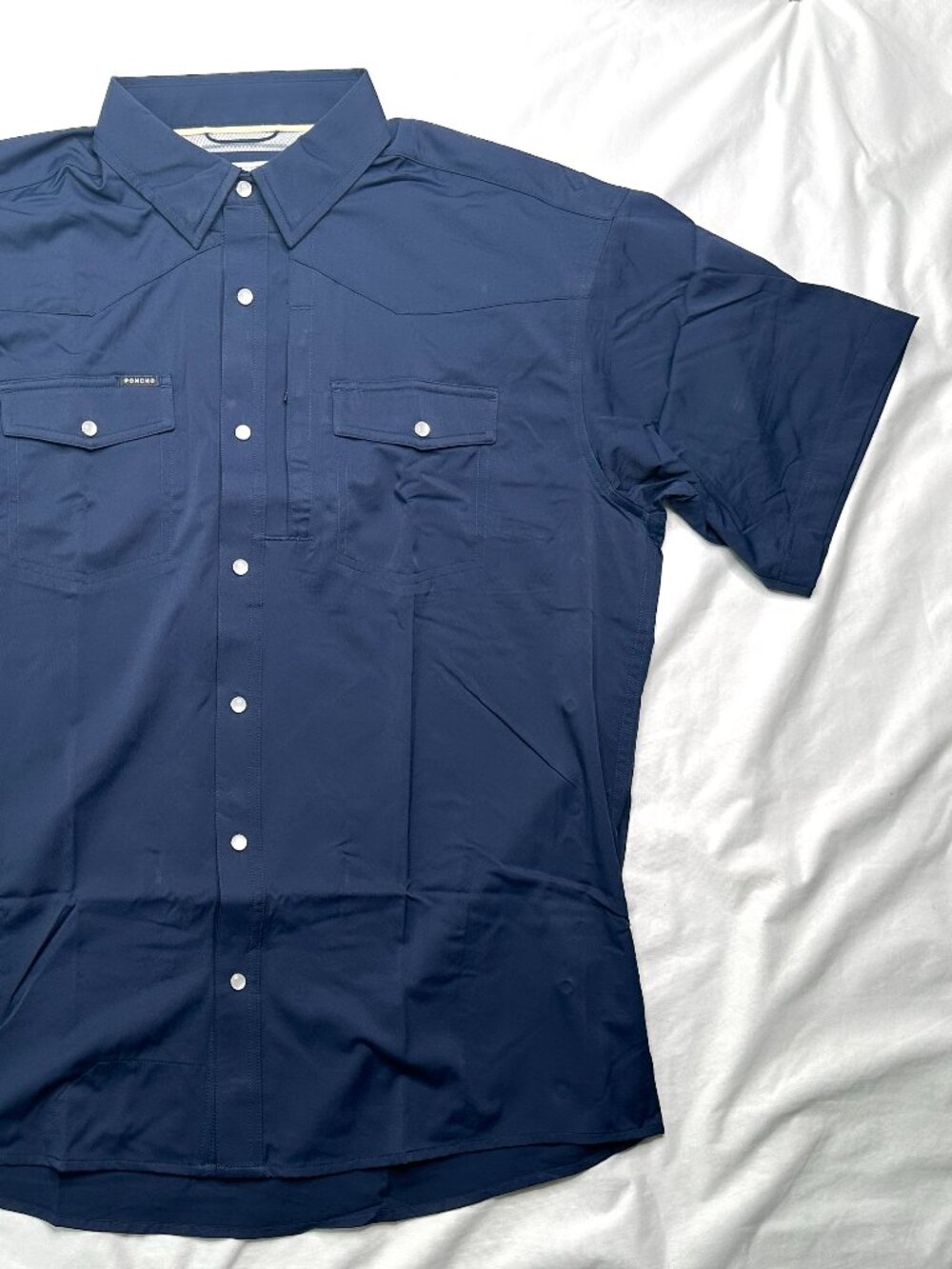 Men's Navy Casual Button-Down Shirt - Picture 3 of 10